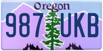 OR license plate 987UKB