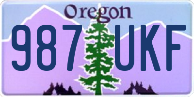 OR license plate 987UKF