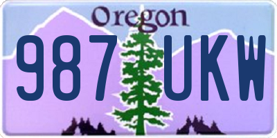 OR license plate 987UKW