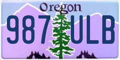 OR license plate 987ULB