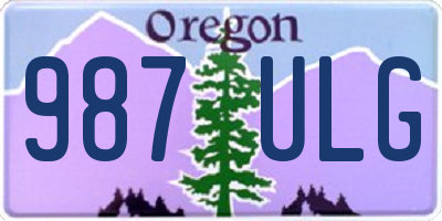 OR license plate 987ULG