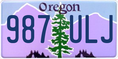 OR license plate 987ULJ