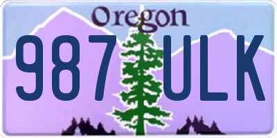 OR license plate 987ULK