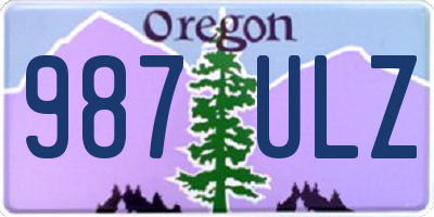 OR license plate 987ULZ