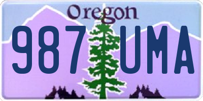 OR license plate 987UMA