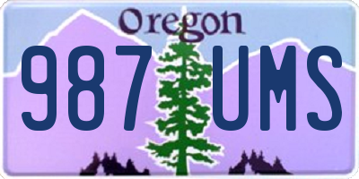 OR license plate 987UMS