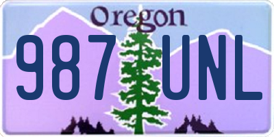 OR license plate 987UNL