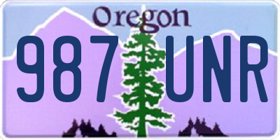 OR license plate 987UNR