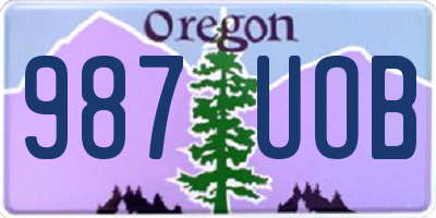 OR license plate 987UOB