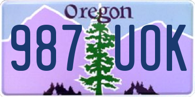 OR license plate 987UOK
