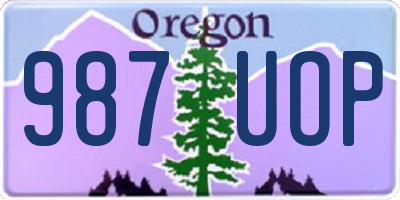OR license plate 987UOP