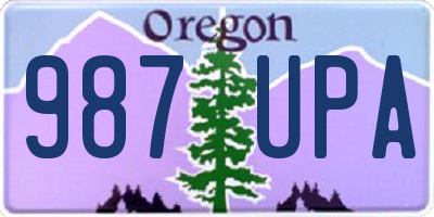 OR license plate 987UPA