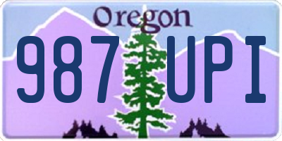 OR license plate 987UPI