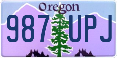 OR license plate 987UPJ