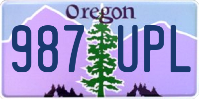OR license plate 987UPL