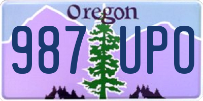 OR license plate 987UPO