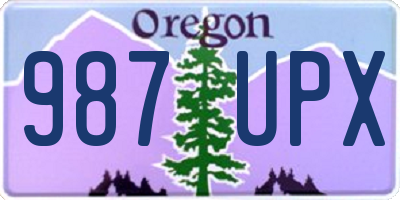 OR license plate 987UPX