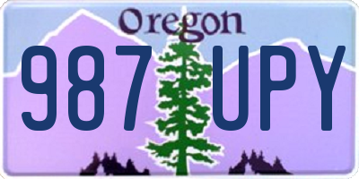 OR license plate 987UPY