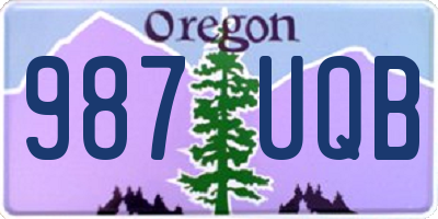 OR license plate 987UQB