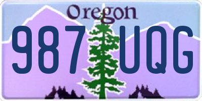 OR license plate 987UQG