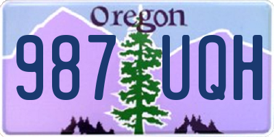 OR license plate 987UQH