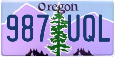 OR license plate 987UQL