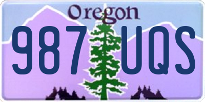 OR license plate 987UQS