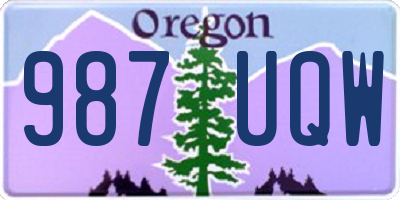 OR license plate 987UQW