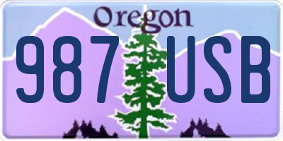 OR license plate 987USB