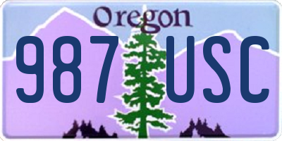 OR license plate 987USC