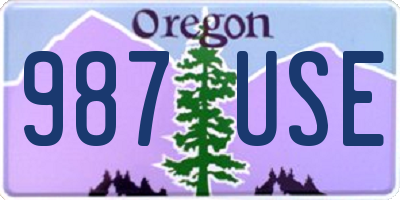OR license plate 987USE
