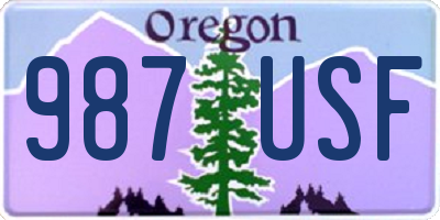 OR license plate 987USF