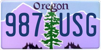 OR license plate 987USG