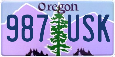 OR license plate 987USK