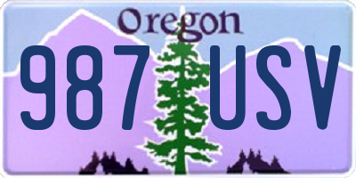 OR license plate 987USV