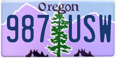 OR license plate 987USW