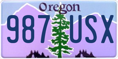 OR license plate 987USX