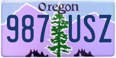 OR license plate 987USZ