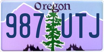 OR license plate 987UTJ
