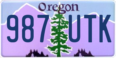 OR license plate 987UTK