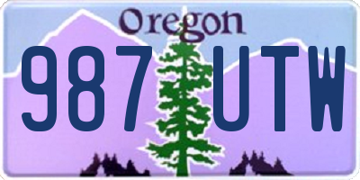 OR license plate 987UTW