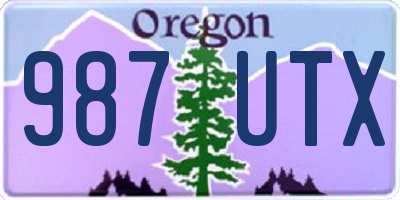 OR license plate 987UTX