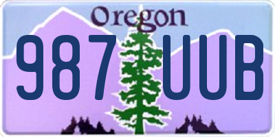OR license plate 987UUB