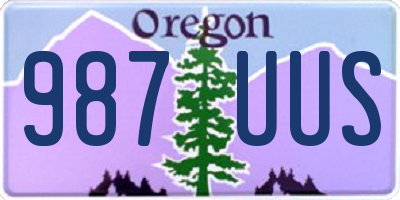 OR license plate 987UUS