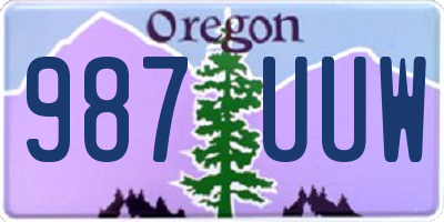 OR license plate 987UUW
