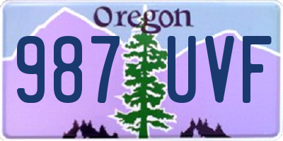 OR license plate 987UVF