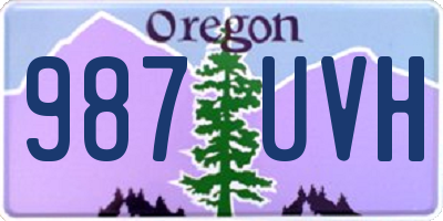 OR license plate 987UVH