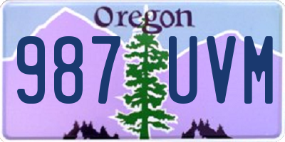OR license plate 987UVM