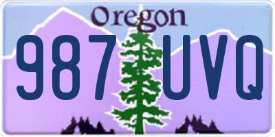 OR license plate 987UVQ