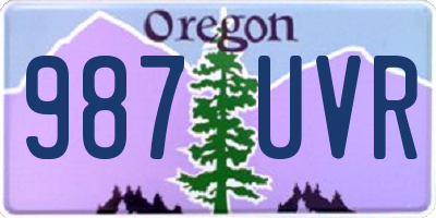 OR license plate 987UVR